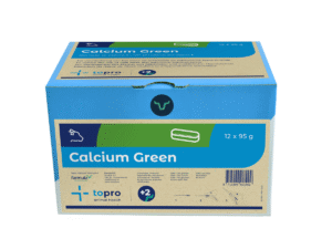 “Topro Calcium Green bolus – biologisch mineraal dieetvoeder voor koeien ter vermindering van melkziekte rond afkalven”
