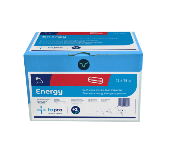 “Topro Energy bolus – mineraalvoeder voor koeien ter ondersteuning van de energiebalans na afkalven en vermindering van ketose”