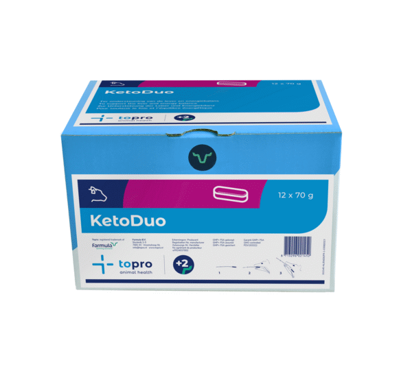 Topro Keto Duo bolus – aanvullend dieetvoeder voor melkkoeien ter ondersteuning van leverfunctie, penswerking en energiebalans rond het afkalven”